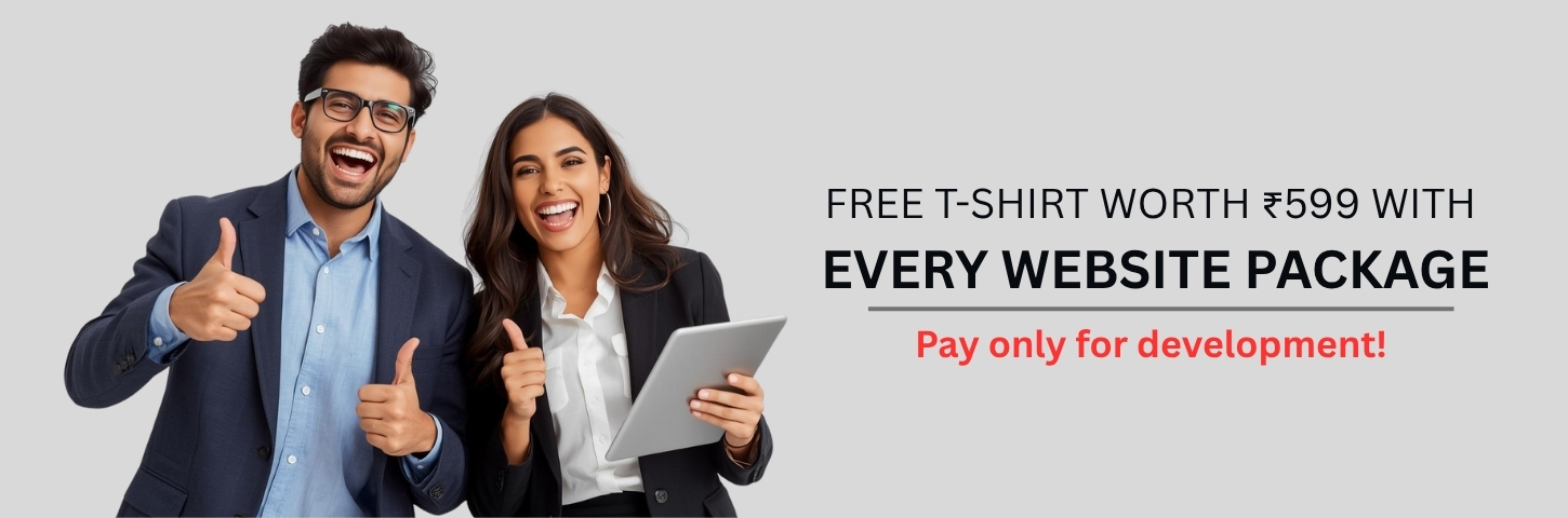 Creative website design banner showing vibrant digital interface with tagline “Turning Ideas into Interactive Designs.”