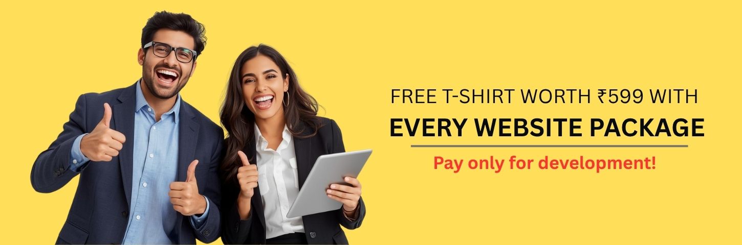 Creative website design banner showing vibrant digital interface with tagline “Turning Ideas into Interactive Designs.”